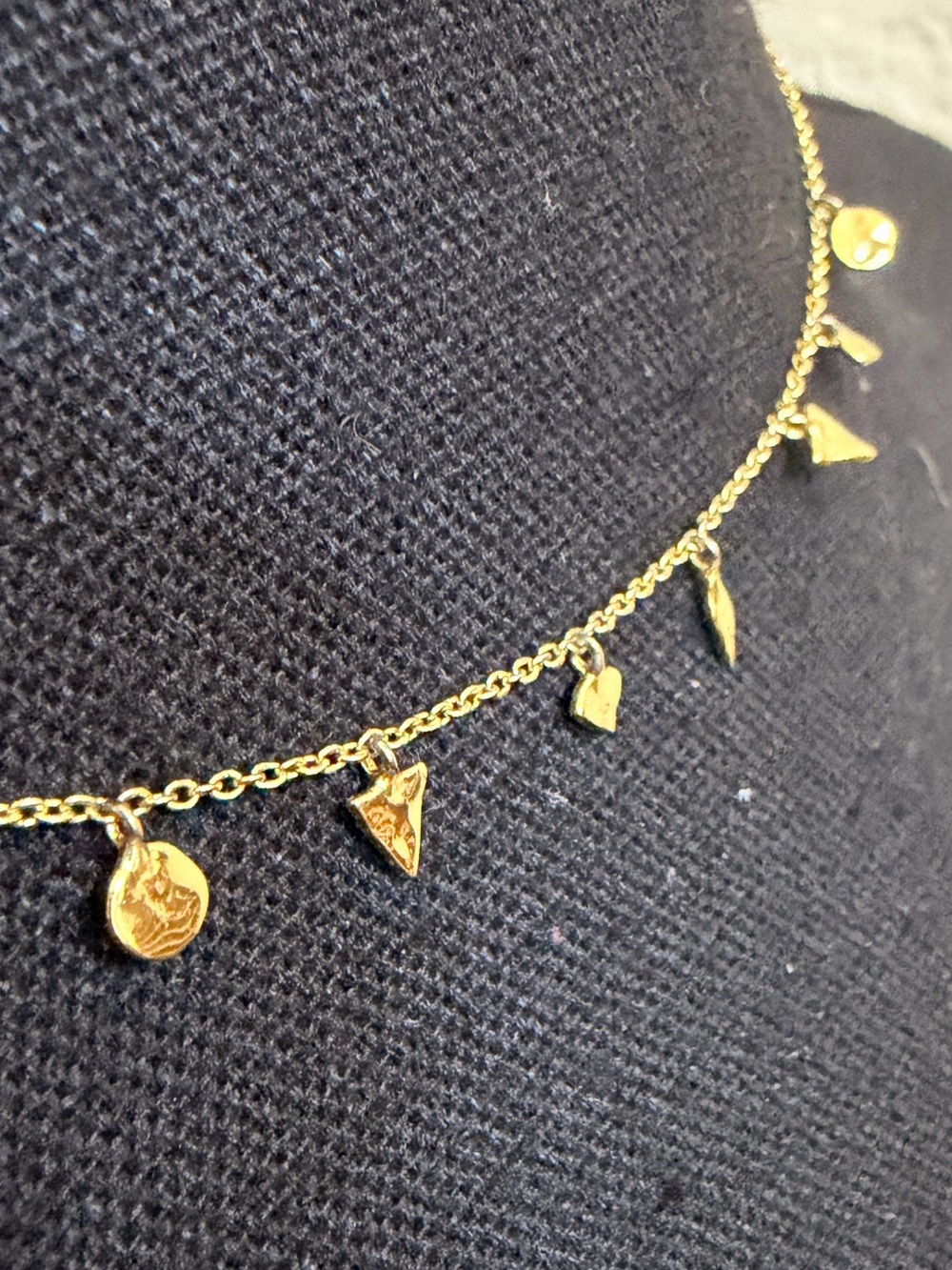 Gorjana Gold Triangle & Dot Charm Necklace